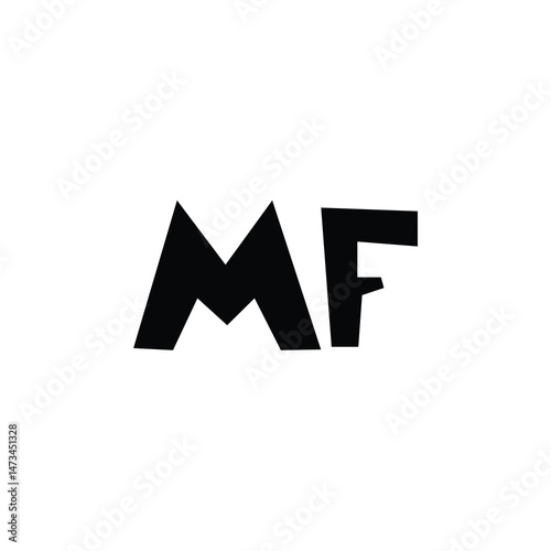 MF monogram logo design letter text name symbol monochrome logotype alphabet character simple logo