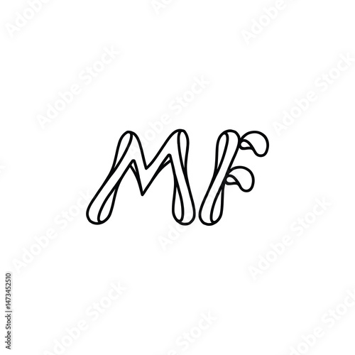 MF monogram logo design letter text name symbol monochrome logotype alphabet character simple logo
