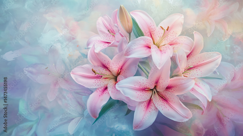 Fototapeta premium Elegant wedding invitation card background . Minimal hand painted watercolor botanical flowers texture template background. Design for wedding, vip cover, poster, rsvp moderncard.Valentine's Day