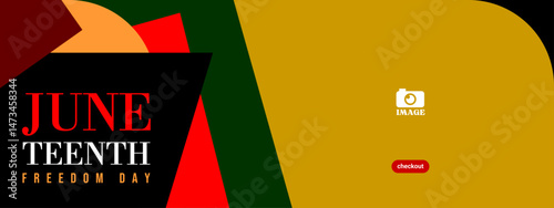 Juneteenth Freedom Day abstract vector illustration. Banner design for web,  greetings, ads, annual events June 19