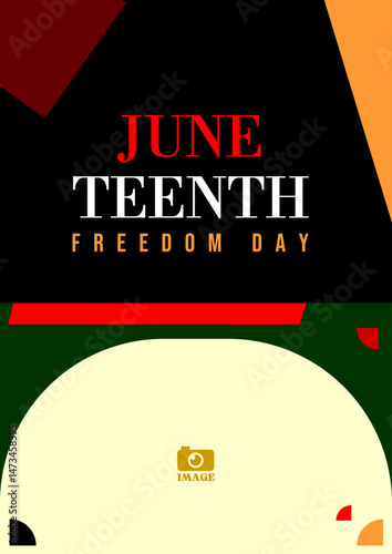 Juneteenth Freedom Day abstract vector illustration. Poster design for web,  greetings, ads, annual events June 19