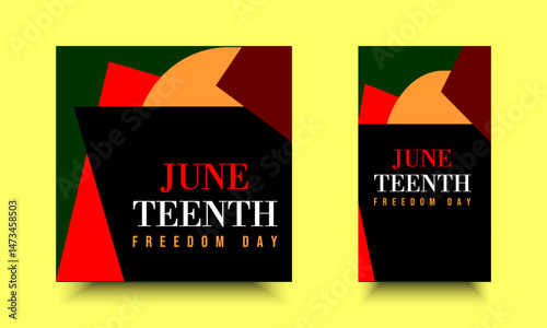Juneteenth Freedom Day abstract vector illustration. Social media design for web, campaign, annual events June 19