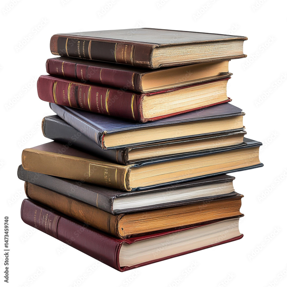 Books stacked isolated on transparent background Books stacked isolated on transparent background