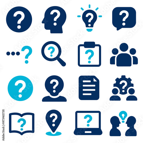Collection of Question Mark Icons FAQ, Help, and Information Symbols