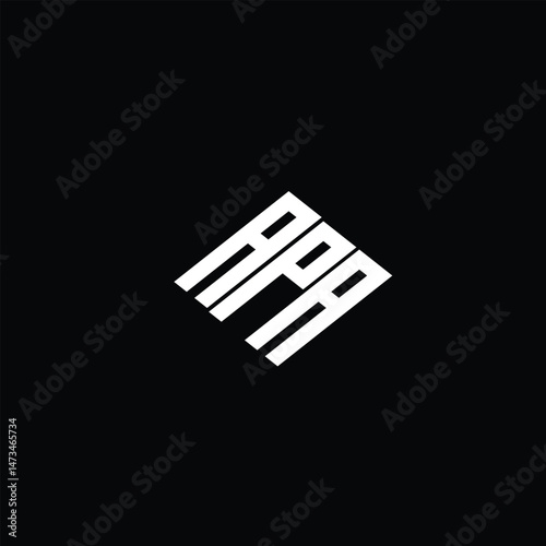 APA letter logo design on black background.