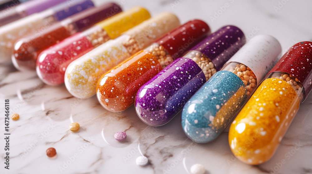 A single herbal medicine capsule floats against a bright neutral-toned background. Symbolizes natural wellness, holistic health, and clean pharmaceutical innovation in a modern minimal composition.