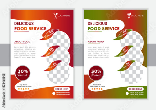 Creative, modern and professional restaurant food flyer a4 poster template layout design.Modern restaurant food flyer template design, brochure design template