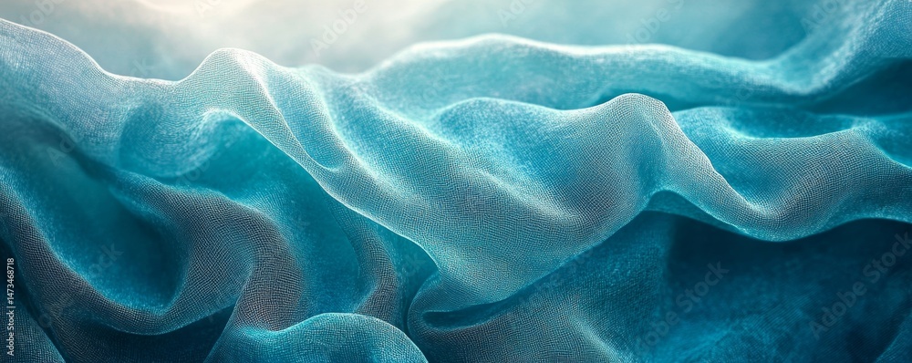 Obraz premium Bright Cyan Gradient Background with a Grainy Texture, Generative AI