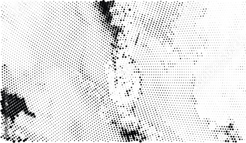 Abstract halftone pattern. Pixel art. Black and white vector illustration	