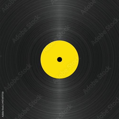 Vinyl record close up. Black vinyl texture. Vector illustration	
