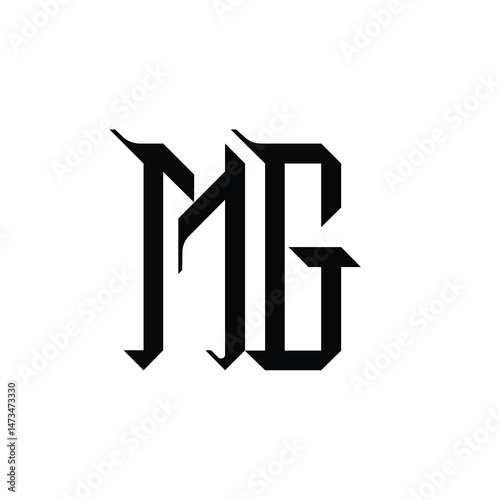 MG monogram logo design letter text name symbol monochrome logotype alphabet character simple logo