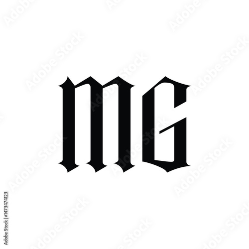 MG monogram logo design letter text name symbol monochrome logotype alphabet character simple logo