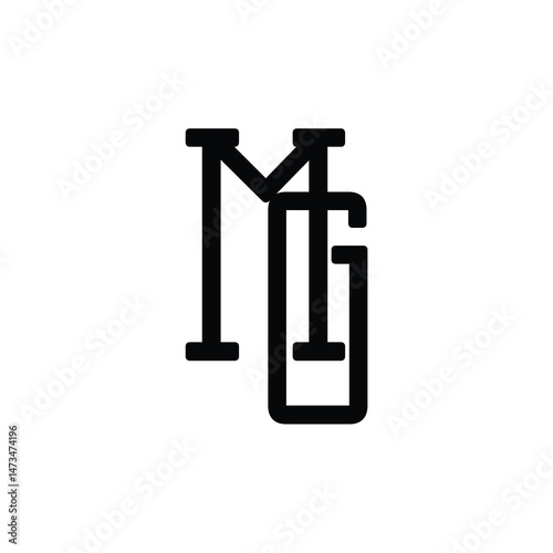 MG monogram logo design letter text name symbol monochrome logotype alphabet character simple logo