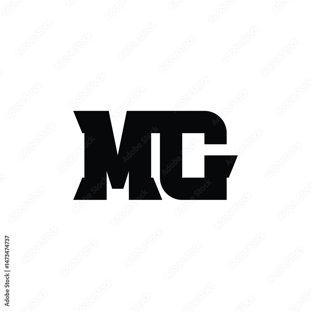 Fototapeta premium MG monogram logo design letter text name symbol monochrome logotype alphabet character simple logo