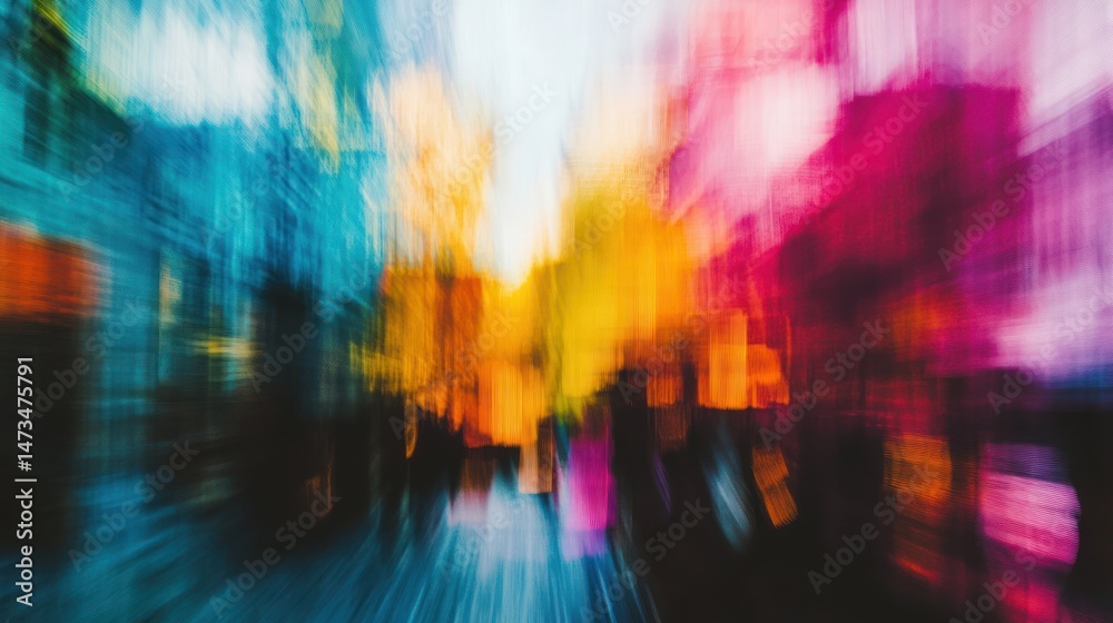Fototapeta premium Vibrant city motion blur