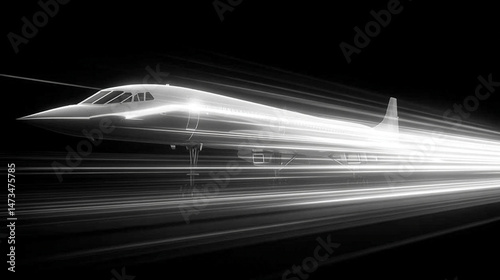 Obraz na płótnie Hypersonic missile in high-speed flight, captured with dynamic motion blur. Symbolizes advanced military technology, speed, power, and precision in a sleek, futuristic defense visualization.
w salonie
