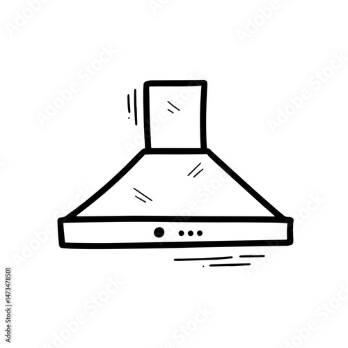 Hand Drawn Kitchen Hood Illustration. Doodle Vector. Isolated on White Background - EPS 10 Vector