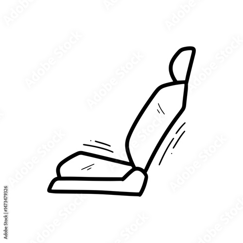 Hand Drawn Car Seat Illustration. Doodle Vector. Isolated on White Background - EPS 10 Vector