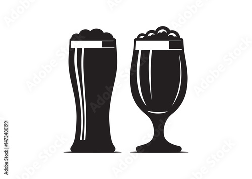 Beer Glass Silhouette Vector