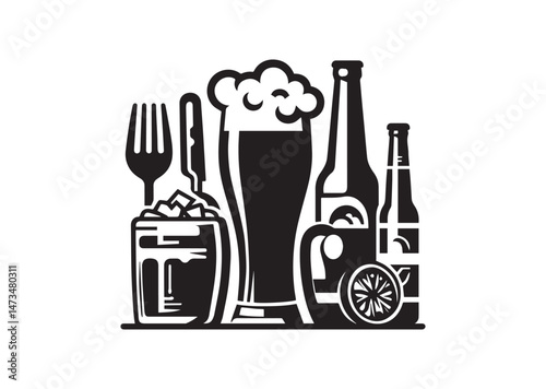 Beer Glass Silhouette Vector