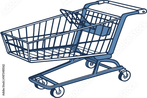 65 high-quality, detailed, realistic, clean, 3d render, shopping cart, blue, metal, plastic, rugged, sturdy, grocery store, supermarket, retail, shopping, transportation, wheeled, handles, basket, mod