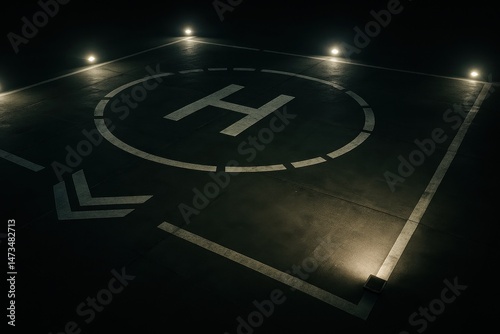 Military helicopter landing pad, military aviation