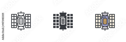 Space Telescope different style icon set