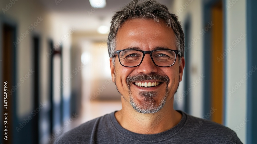 Portrait of a smiling man with medium-length brown hair and a well-groomed beard.