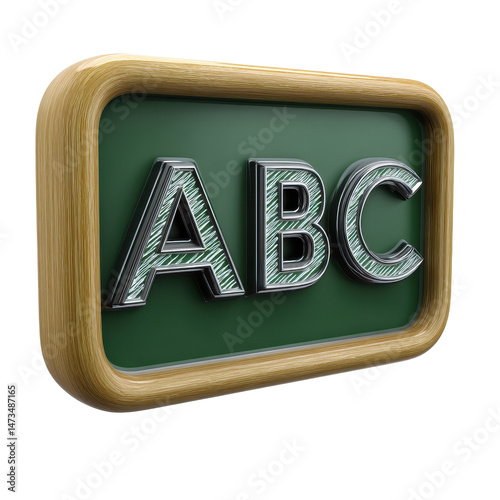 ABCs on a Green Chalkboard with Wooden Frame Back to School Education Concept