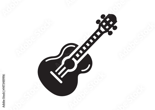 Guitar Icon, Guitar Silhouette Vector