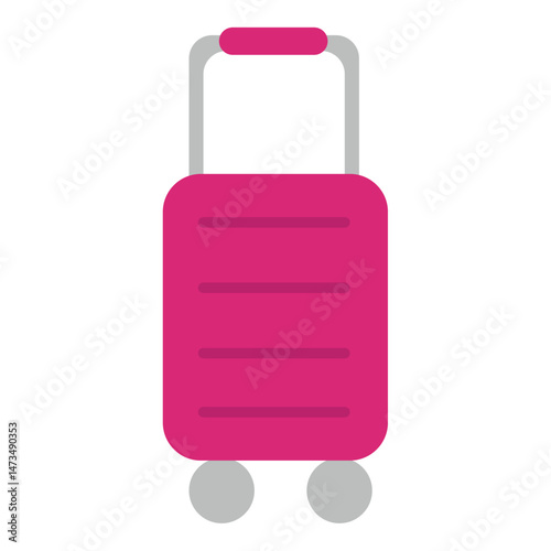 Pink Suitcase for Summer Vacation Travel
