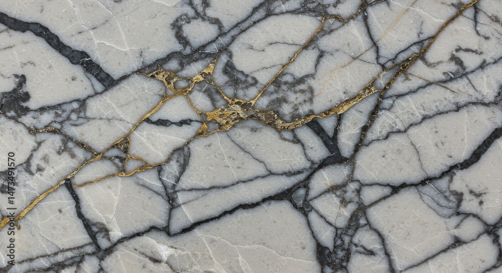 Obraz premium Marble with gold and dark veins