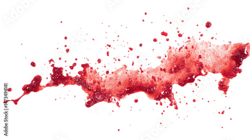 blood stains on a white clothes, cutout isolated white background