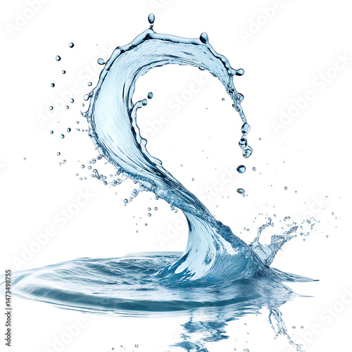 Dynamic Water Splash with Droplets photo