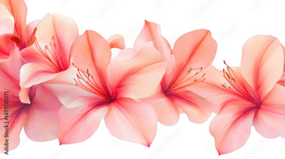 Fototapeta premium Pink Flowers Blossom Border