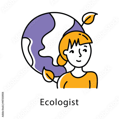Ecologist Filled Outline icon. EPS 10 File