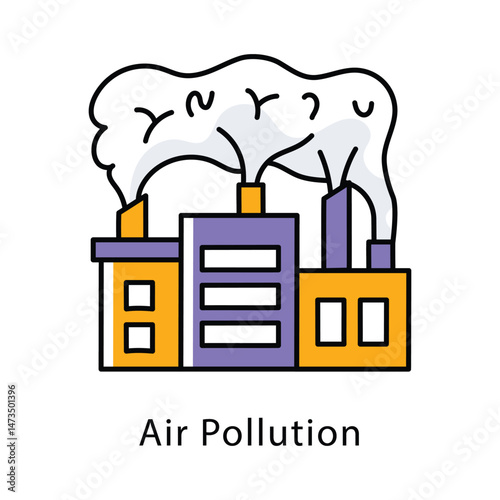 Air Pollution Filled Outline icon. EPS 10 File