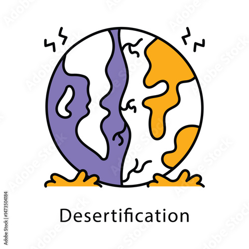 Desertification Filled Outline icon. EPS 10 File
