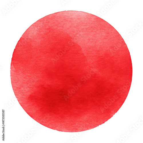 Vibrant Red Circle Watercolor Design for Graphic Projects , isolated on white background png