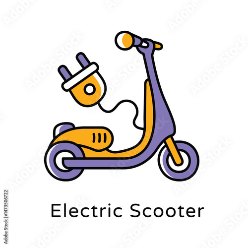 Electric Scooter Filled Outline icon. EPS 10 File