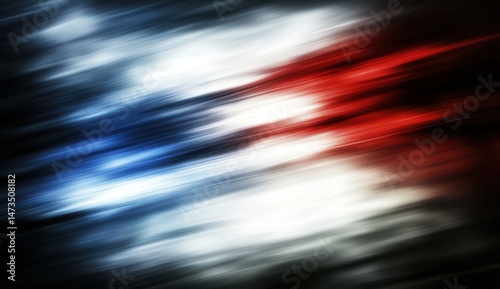 Abstract dynamic blend of blue and red streaks
