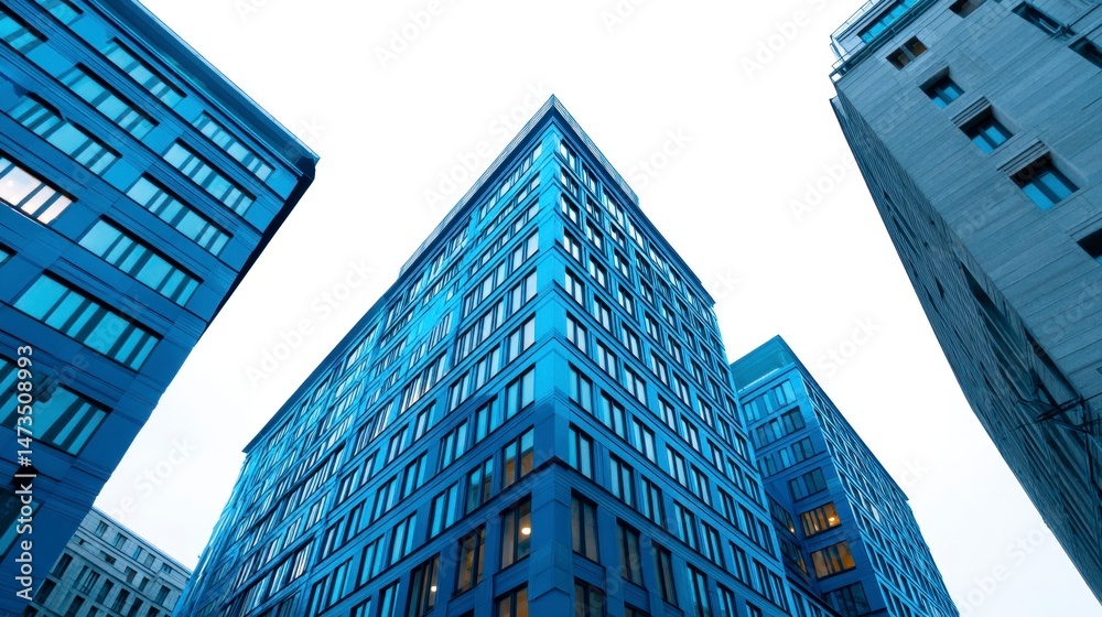 Fototapeta premium Stunning Blue Buildings Architectural Photography