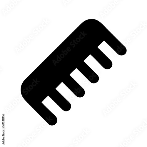 Wide Tooth Comb Hair Tool Icon Design