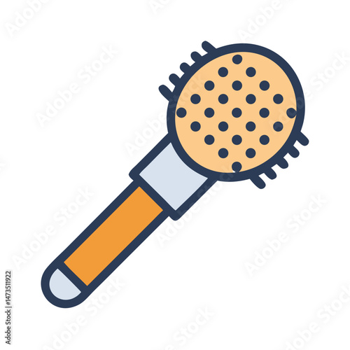 Round Hairbrush Styling Tool Icon Design