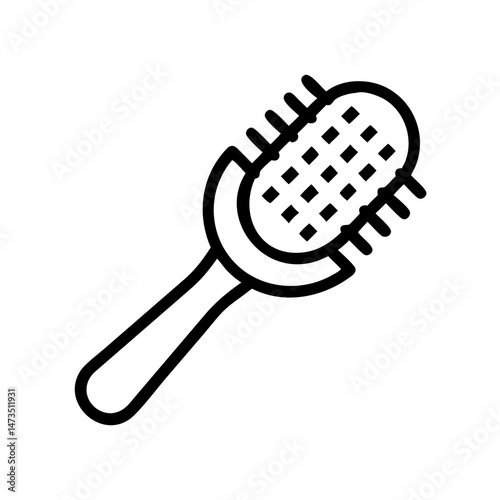 Round Hairbrush Styling Tool Icon Design