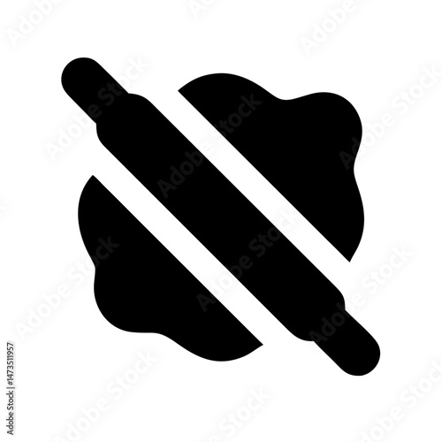 Rolling Dough Pin Baking Tool Icon Design
