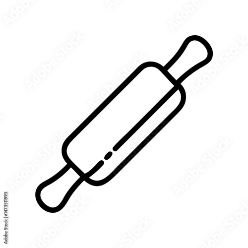 Rolling Dough Pin Baking Tool Icon Design