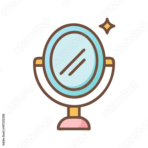 Makeup Mirror with Stand Icon Design