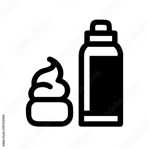 Hair Mousse Can Styling Product Icon Design