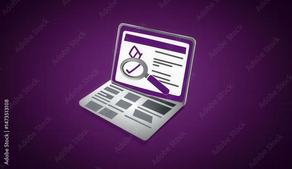 Naklejka premium Digital news review with magnifying glass